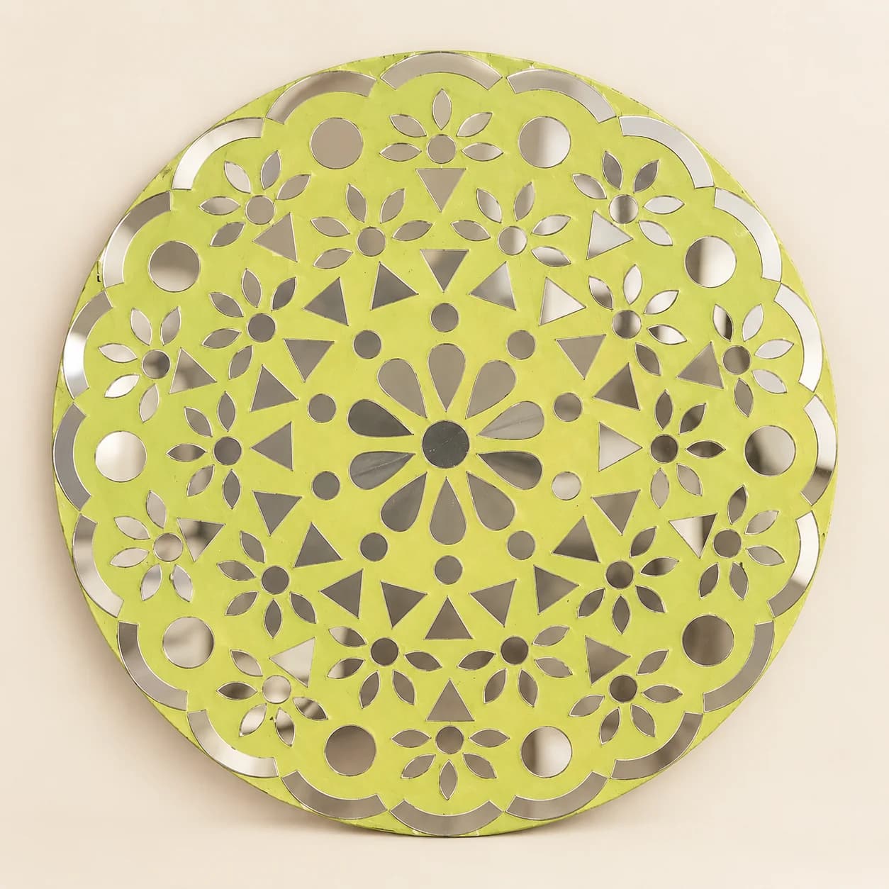 Floral Mirror Mosaic Wall Art